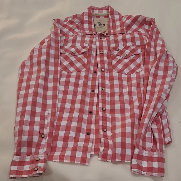 Hollister Red Checkered Kids Shirt - Picture 1 of 2